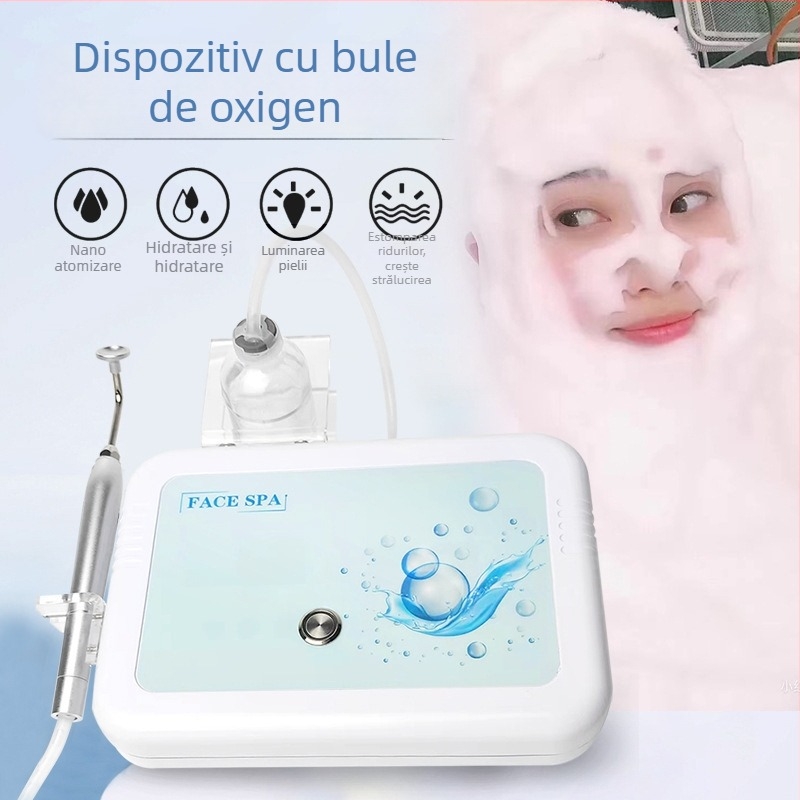 Meihua Curățare facială cu tehnologie bule de oxigen activ – curățare profundă, albire, rejuvenare a pielii; portabil, IPX3 rezistent la apă, fără baterie încorporată