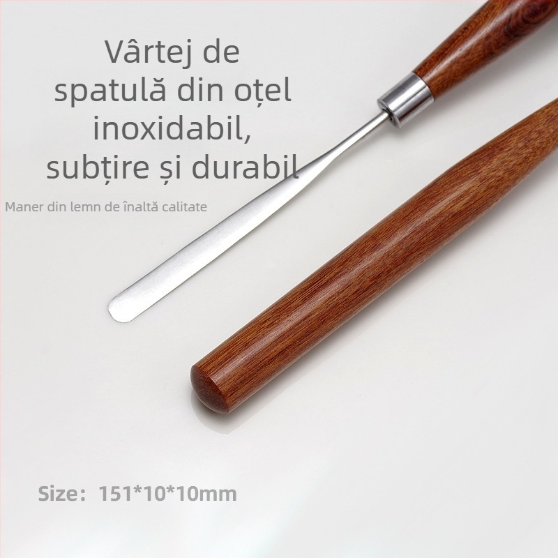 Instrument de artă pentru unghii în stil japonez pentru amestecarea și agitarea gelului de lac, instrument cu mâner din lemn, 1 bucată, mâner scurt, vârf plat ultra-subțire, flexibil