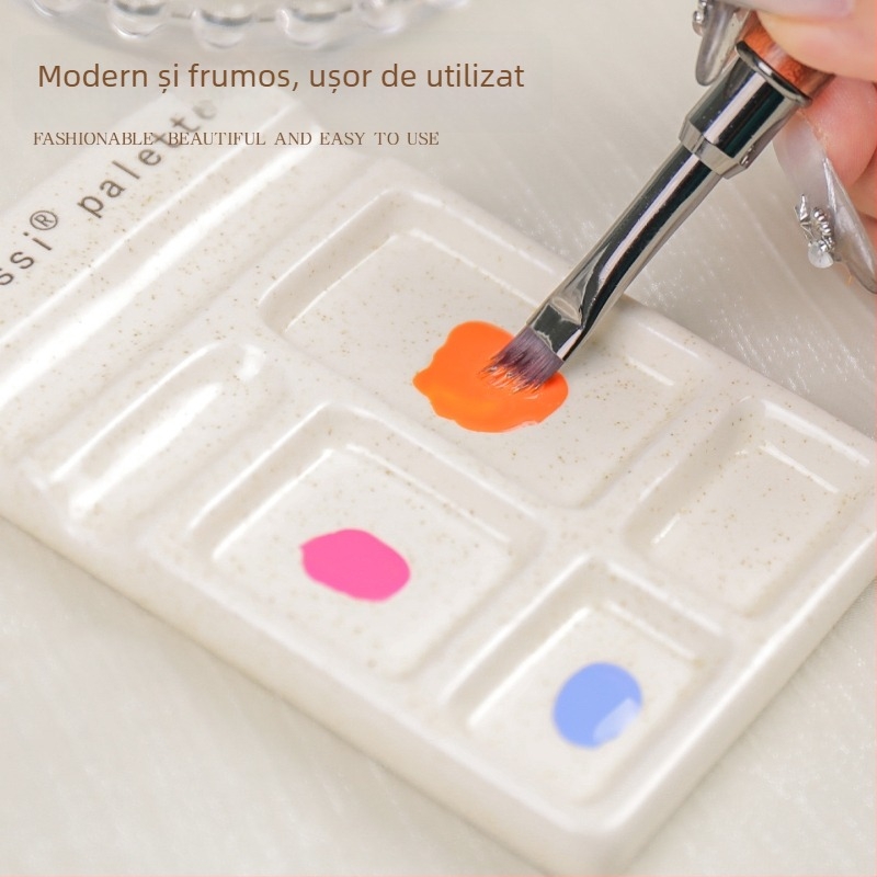 Suport pentru unghii cu suport pentru stilou și paletă ceramică pentru lac Gel și vopsire cu acuarelă – Model zqgj0417-01, Brand Chaoji Cosmetics, 1 bucată