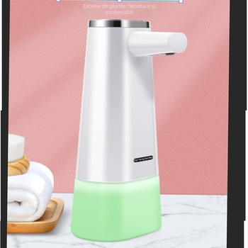 Doser inteligent cu senzor pentru spumă de săpun pentru spălat mâinile – ABS, stil modern minimalist, finisaj cu vopsea spray, certificat CE, dezinfectare bucătărie