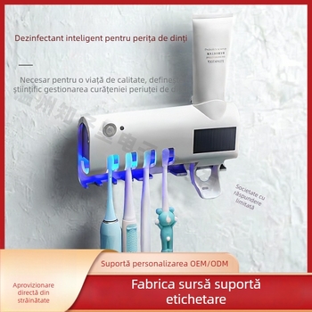 Suport pentru periile de dinți cu dezinfectare UV, cutie multifuncțională pentru periute, Model L090, Încărcare USB, Material PP/ABS, Dezinfectare automată