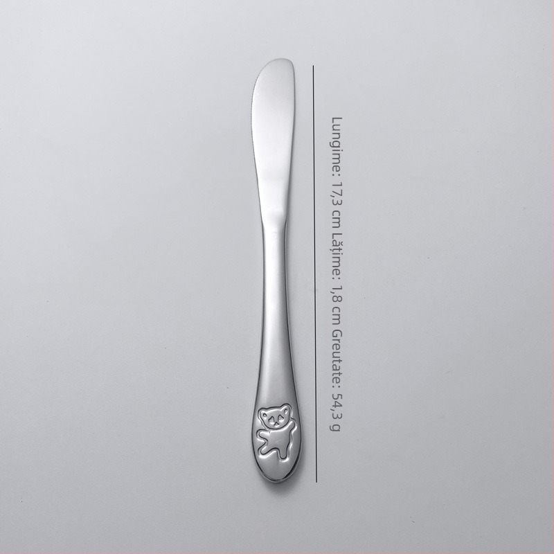 Set de tacâmuri pentru copii din oțel inoxidabil 304, finisaj oglindit lucios, culoare solidă, design modern minimalist