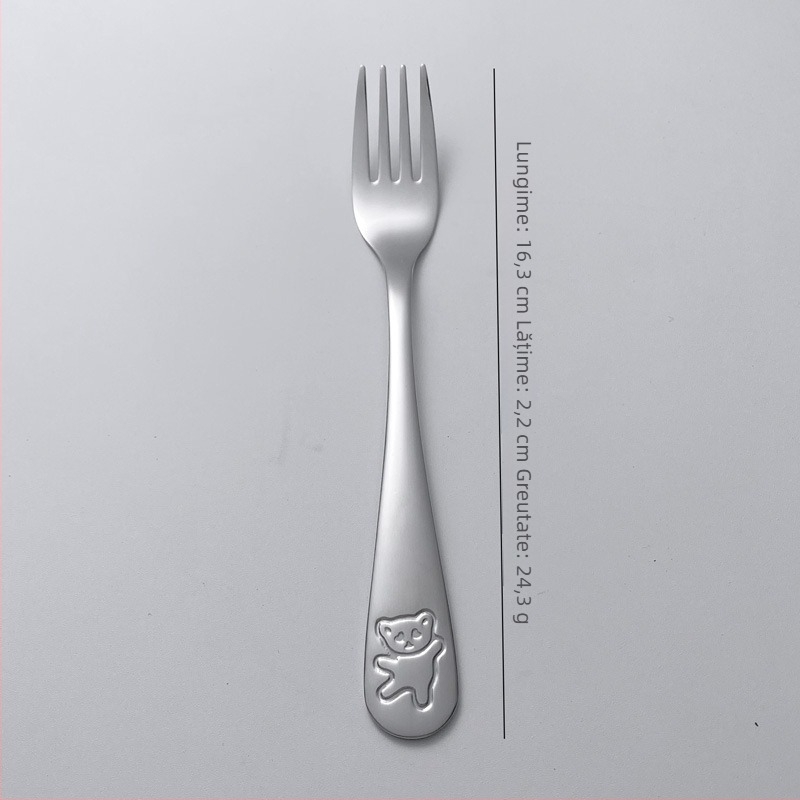 Set de tacâmuri pentru copii din oțel inoxidabil 304, finisaj oglindit lucios, culoare solidă, design modern minimalist