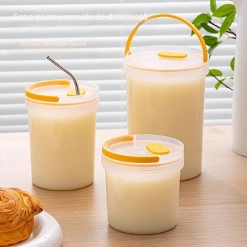 Cupă sigilată din plastic, rotundă, rezistentă la temperaturi înalte, compatibilă cu microundele