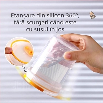 Cupă sigilată din plastic, rotundă, rezistentă la temperaturi înalte, compatibilă cu microundele