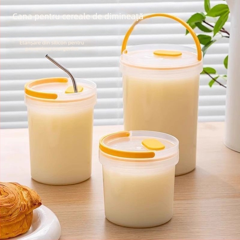 Cupă sigilată din plastic, rotundă, rezistentă la temperaturi înalte, compatibilă cu microundele