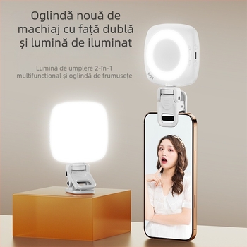 Lampa mică de selfie D6 Moonlight pentru telefon, portabilă, trei temperaturi de culoare, 3.7V, sub 10W