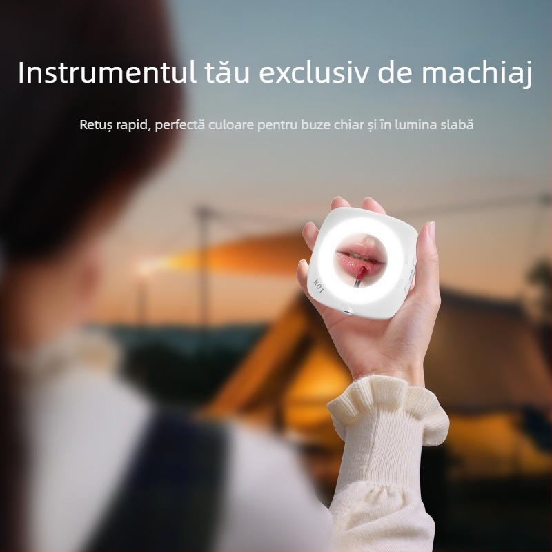 Lampa mică de selfie D6 Moonlight pentru telefon, portabilă, trei temperaturi de culoare, 3.7V, sub 10W