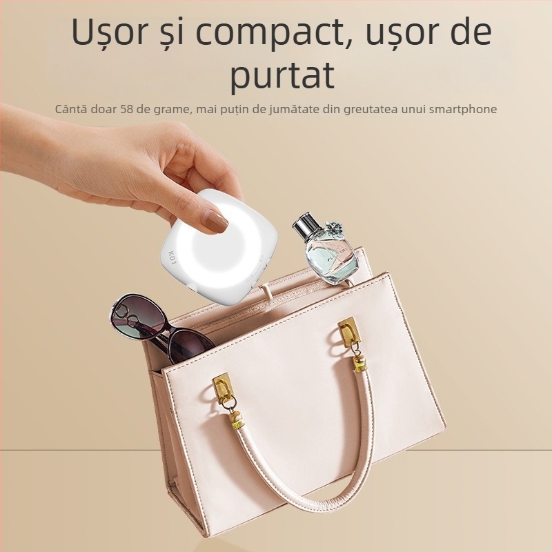 Lampa mică de selfie D6 Moonlight pentru telefon, portabilă, trei temperaturi de culoare, 3.7V, sub 10W