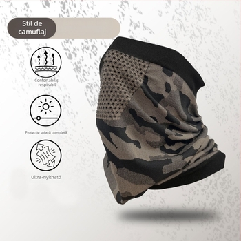 Mască de față pentru ciclism cu guler, unisex, nailon/poliamidă
