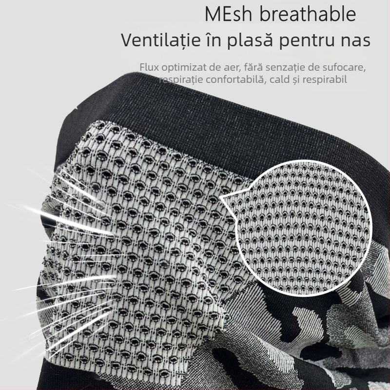 Mască de față pentru ciclism cu guler, unisex, nailon/poliamidă