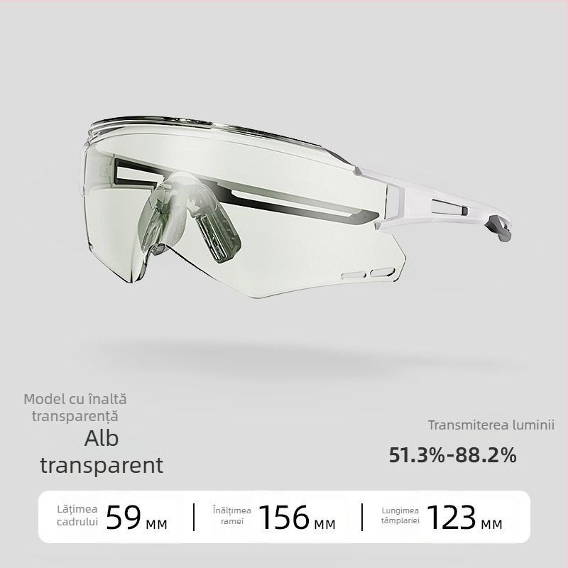ACRUNU Ochelari de ciclism cu lentile fotosensibile care își schimbă culoarea, lentile înlocuibile, ramă PC, ramă semi, unisex