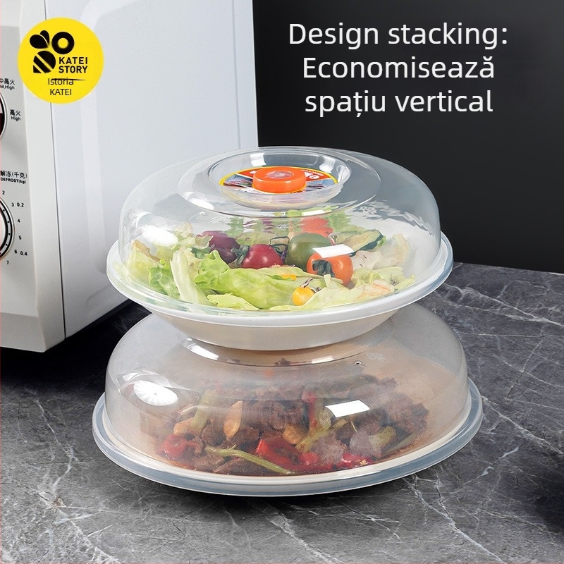 Capac de microunde Story of Home – etanș, protecție împotriva stropilor de ulei, capac pentru boluri și gătire la abur; pentru frigider; material: Alt; stil: Modern simplu