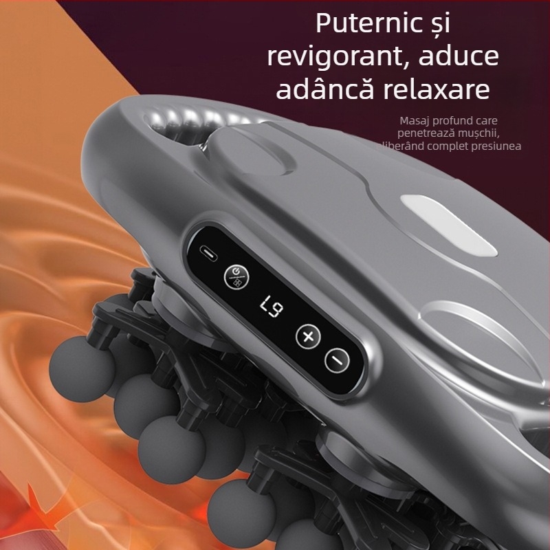 Masaj percutant cu 42 capete pentru relaxarea mușchilor, ecran LCD, 5+ viteze, peste 6 capete de masaj, baterie încorporată 1200–2000 mAh, motor cu perii