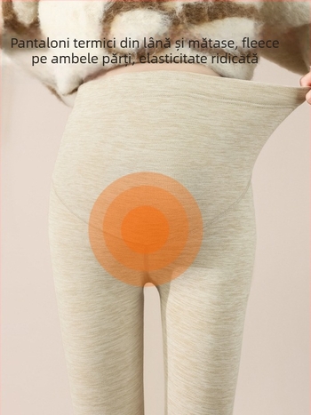 Pantaloni de bază pentru gravide, cașmir 70–80% conținut, lungime 9/10, croială strânsă, calzi pentru iarna 2025