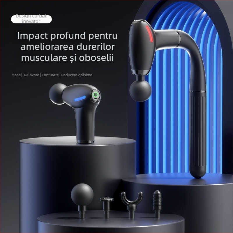 Masaj fascia pentru mușchi cu 4 capete, 4 trepte, baterie încorporată 1200–2000 mAh, autonomie 1–3 ore, zgomot sub 36 dB