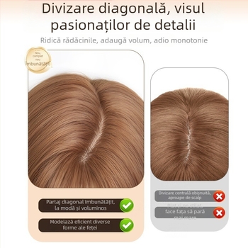 Perucă cu aspect natural, păr lung drept și breton înclinat, fibră din mătase rezistentă la temperaturi ridicate, model 8484