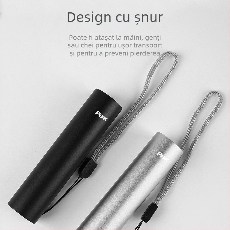 Lanternă LED portabilă, carcasa din aliaj de aluminiu, reîncărcabilă, ultra-subțire, protecție la supraîncărcare