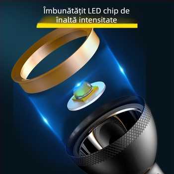 Lanternă de mână cu carcasă din aliaj de aluminiu, baterie încorporată reîncărcabilă, COB iluminare laterală 5W, 200 lm