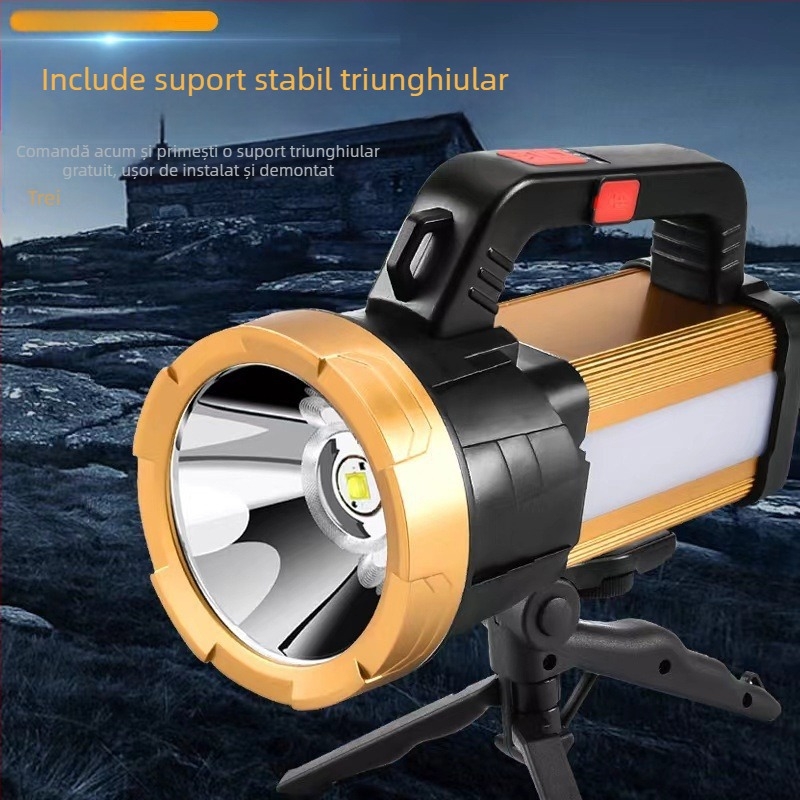 Lanternă LED reîncărcabilă, 20W, 4200mAh, alimentare manuală, rază 200–500 m, lanternă portabilă pentru exterior