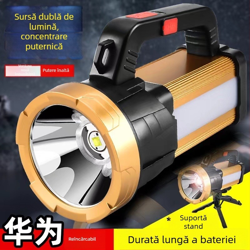 Lanternă LED reîncărcabilă, 20W, 4200mAh, alimentare manuală, rază 200–500 m, lanternă portabilă pentru exterior