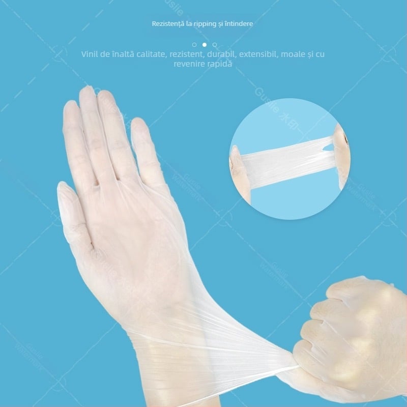 Blue Guard mănuși de unică folosință din vinil, impermeabile, de calitate alimentară, pentru uz medical, alimentar și industrial, transparente
