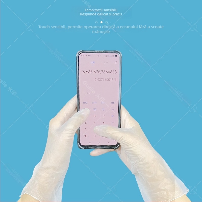 Blue Guard mănuși de unică folosință din vinil, impermeabile, de calitate alimentară, pentru uz medical, alimentar și industrial, transparente