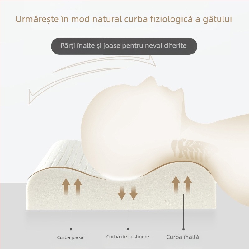 Perne din latex natural cu formă ondulată pentru somn cervical, conținut latex >90%, greutate 2–3 kg, procesare personalizabilă