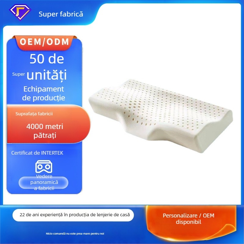 Perna latex în formă de fluture, latex natural, conținut de latex peste 90%, miez tricotat, stil simplu