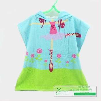 Prosop de baie cu glugă pentru copii din bumbac 100% (260 g/m², imprimare reactivă, design Tinker Bell)