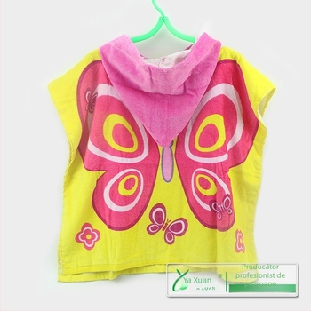 Prosop de baie cu glugă pentru copii din bumbac 100% (260 g/m², imprimare reactivă, design Tinker Bell)