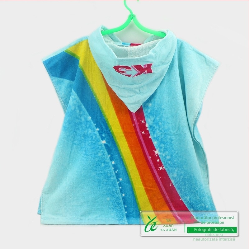 Prosop de baie cu glugă pentru copii din bumbac 100% (260 g/m², imprimare reactivă, design Tinker Bell)