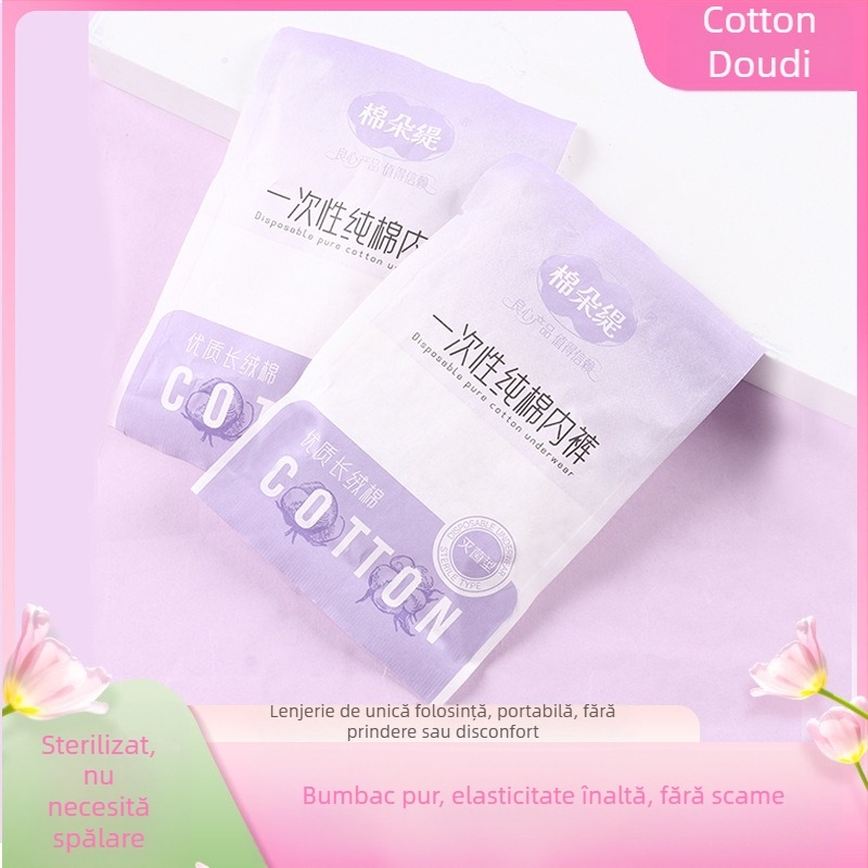 Chiloți de unică folosință pentru femei – 100% bumbac, respirabili, antibacteriali, postpartum și pentru călătorii