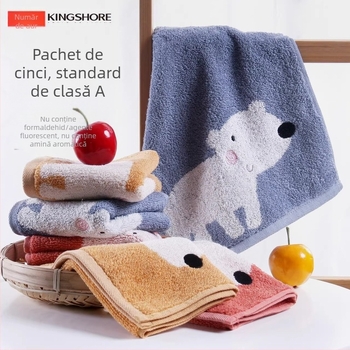 Prosop de față pentru copii din bumbac 100%, jacquard cu desen animat, 48 g, absorbție rapidă 0-5 s