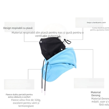 Mască de schi unisex cu plasă respirabilă, poliester, brand Benshi