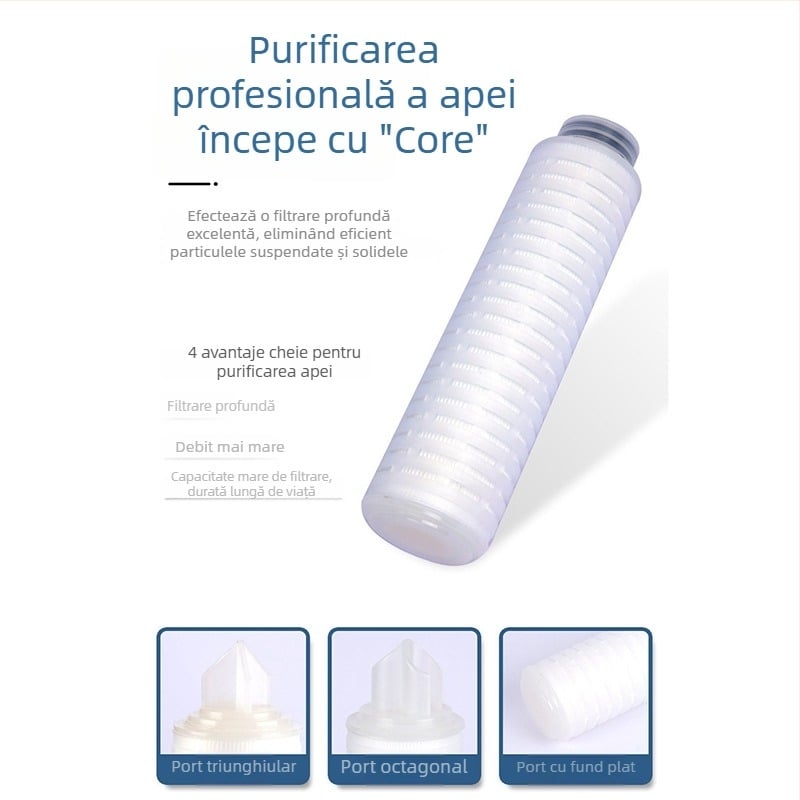 Element filtrant pliabil din polipropilenă microporos, vârf triunghiular, porozitate 0.22um, interfață 222