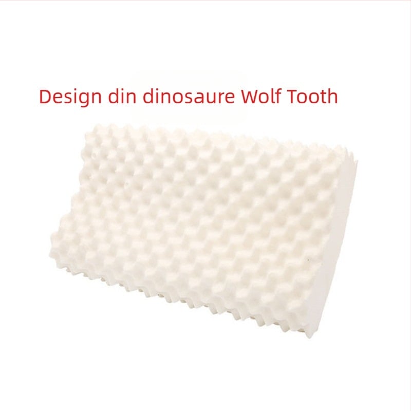 Pernă din latex natural pentru gât – dreptunghiulară, înălțime 10–15 cm, greutate 0,5–1,0 kg, husă poliester, conținut latex 80–90%