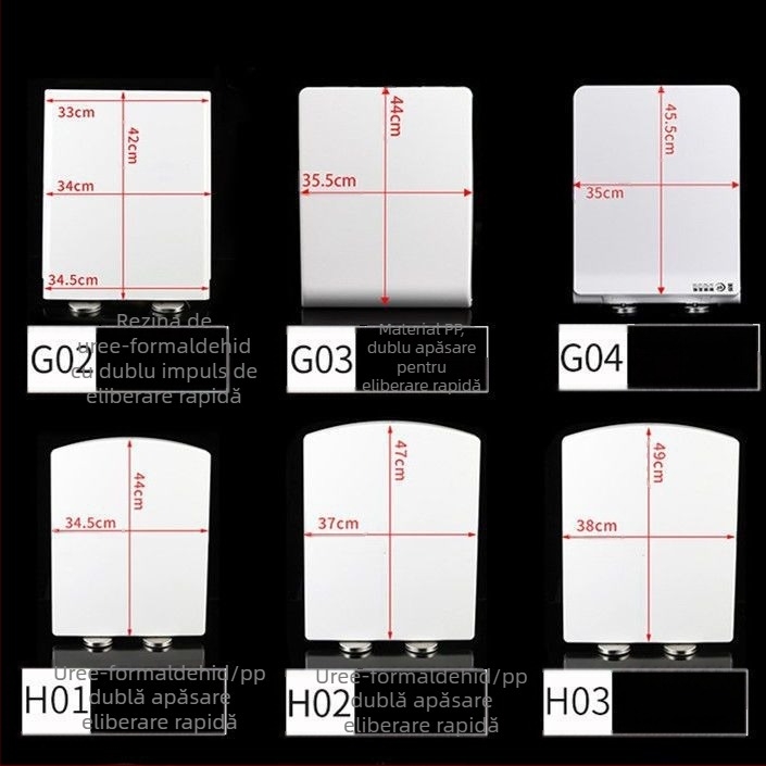 Capac de toaletă pătrat, îngroșat și durabil, cu pernă, distanța găurilor de montaj reglabilă 10–18 mm, material: rășină urea-formaldehidă