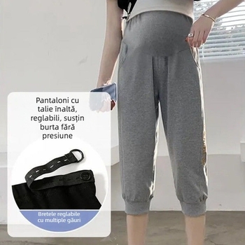 Colanți de maternitate din bumbac, cu susținere a abdomenului, croi liber, 90–95% bumbac, primăvara 2025