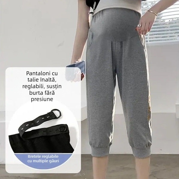 Colanți de maternitate din bumbac, cu susținere a abdomenului, croi liber, 90–95% bumbac, primăvara 2025