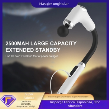 Pistol de masaj în formă de U pentru gât și umeri, cu 4 capete, 5+ viteze, baterie încorporată 1200–2000mAh, până la 1 oră de funcționare, zgomot sub 36 dB