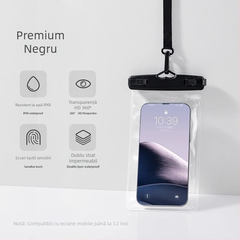 Geantă impermeabilă pentru telefon mobil, TPU, stil minimalist, Outdoor Water Bag, țesătură impermeabilă, adulți