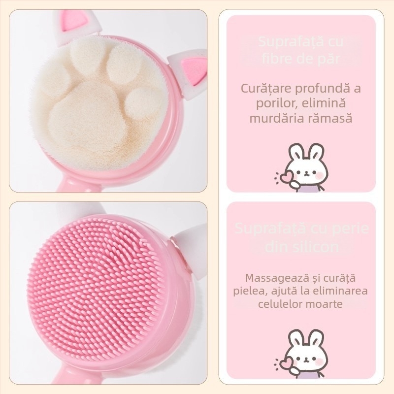 Periuța de curățare a feței Chuyi – manuală, dublă față, peri moi pentru curățare profundă a porilor