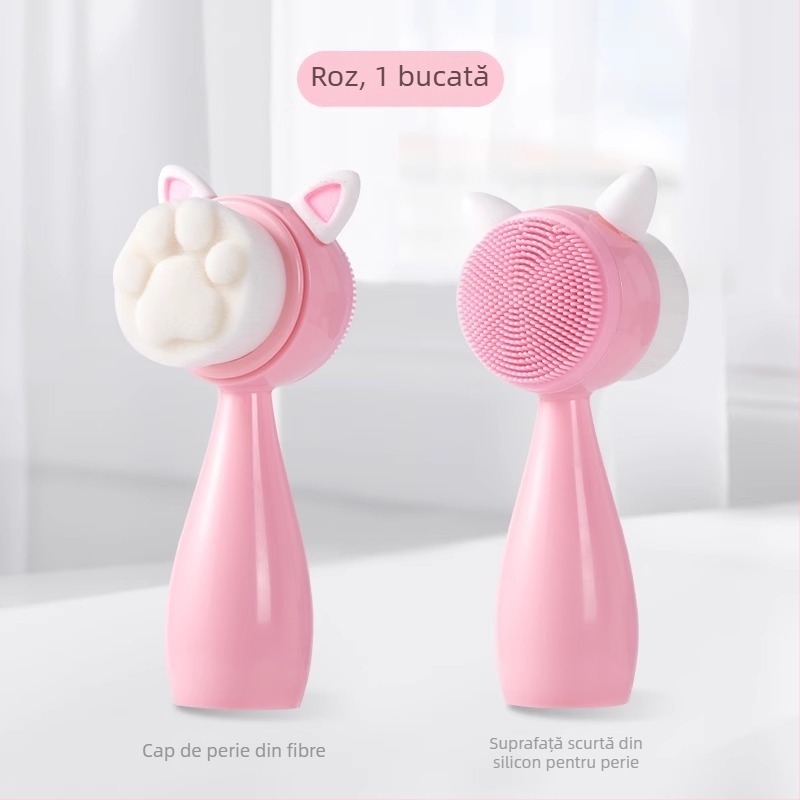 Periuța de curățare a feței Chuyi – manuală, dublă față, peri moi pentru curățare profundă a porilor