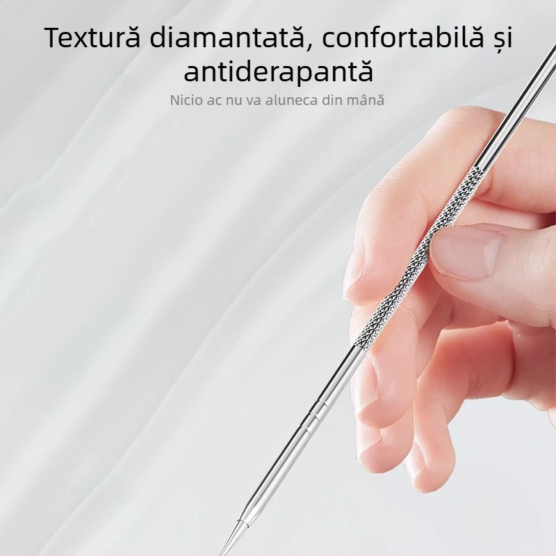 Set de 4 ace pentru acnee din oțel inoxidabil, pentru eliminarea punctelor negre
