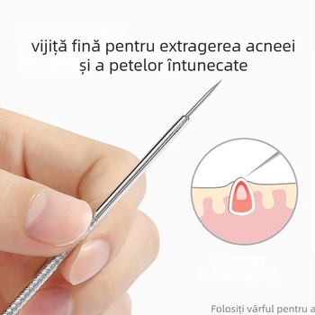 Ace pentru acnee – Etif; oțel inoxidabil; 2 pachete; ustensilă pentru curățarea feței; pentru uz general.