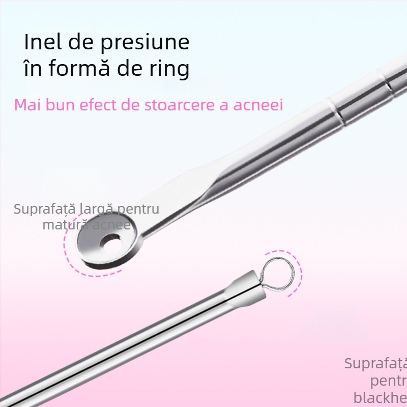 Idealful Instrument pentru acnee – unelte de cosmetică pentru față, din oțel inoxidabil, ambalaj 144, pentru utilizare generală