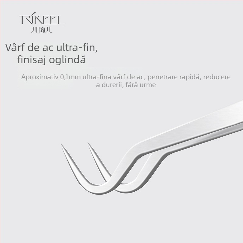 Unealtă de extracție a comedoanelor din oțel inoxidabil – ultra-fină pentru salon, pensetă și ac de acnee de la Trikeel/Sichuan Qier