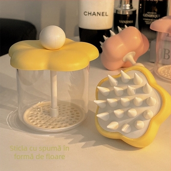 Perie de șampon cu pernă de aer pentru masajul scalpului, instrument multifuncțional pentru șampon, gel de duș și curățare facială (Material: Plastic; Cod produs: Flower bubbler; Procesare și personalizare: Incluse; Tipărire logo: Disponibil; Mărci private