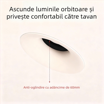 Downlight LED încastrat arc fără ramă, 6–10W, 220V, CRI≥90, 3000K/4000K/6000K, aluminiu